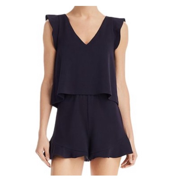 Aqua Navy Romper - Picture 1 of 14